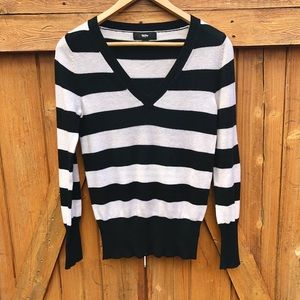 Black & Off-White Stripe Sweater